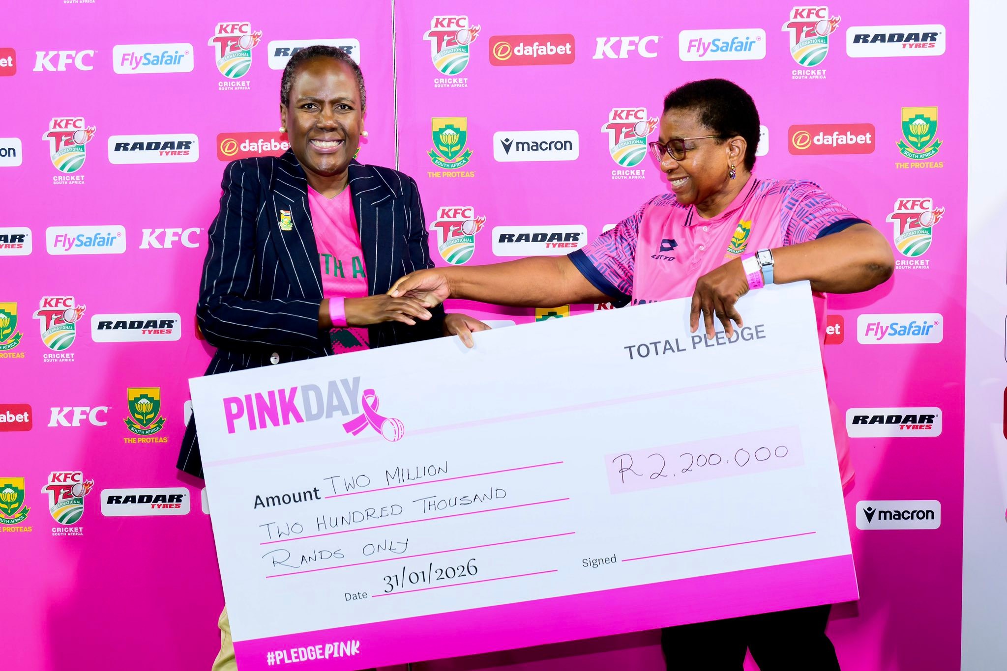 R2.2 MILLION raised! 🎀 Thank you... - Cricket South Africa | Facebook