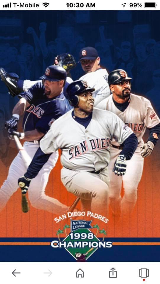 Your 1998 National League champions! #PadresClassics