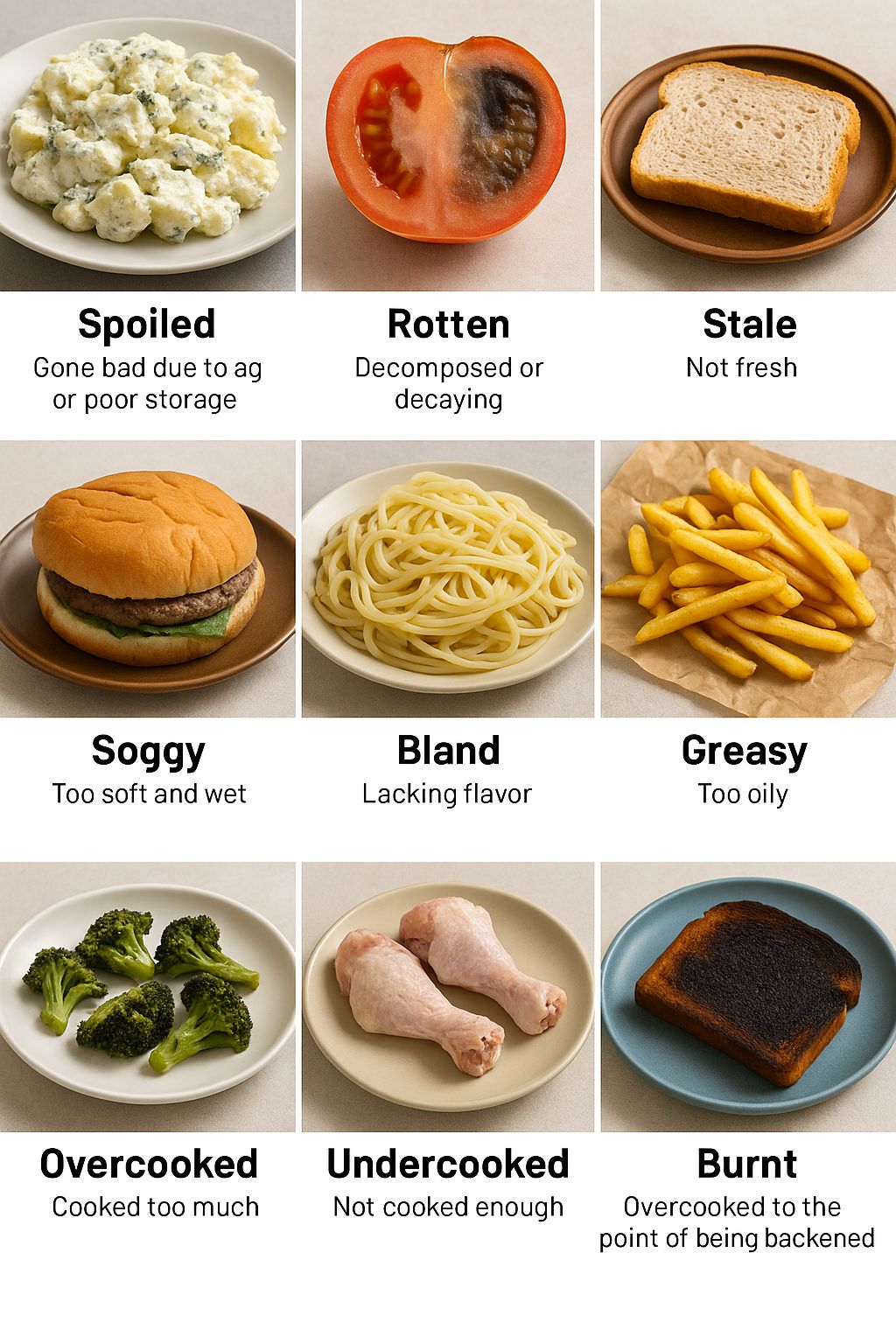 Words to describe bad food - Learning Treasure | Facebook