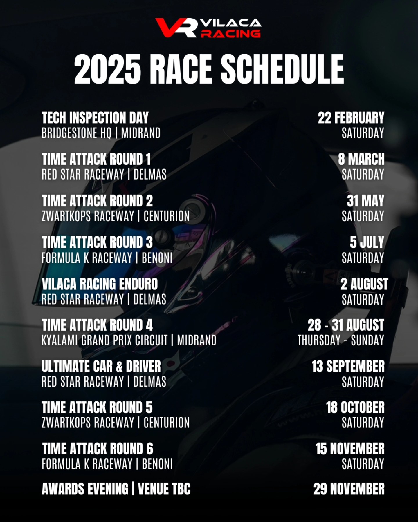 Vilaca Racing - The 2025 Vilaca race schedule is here!... | Facebook