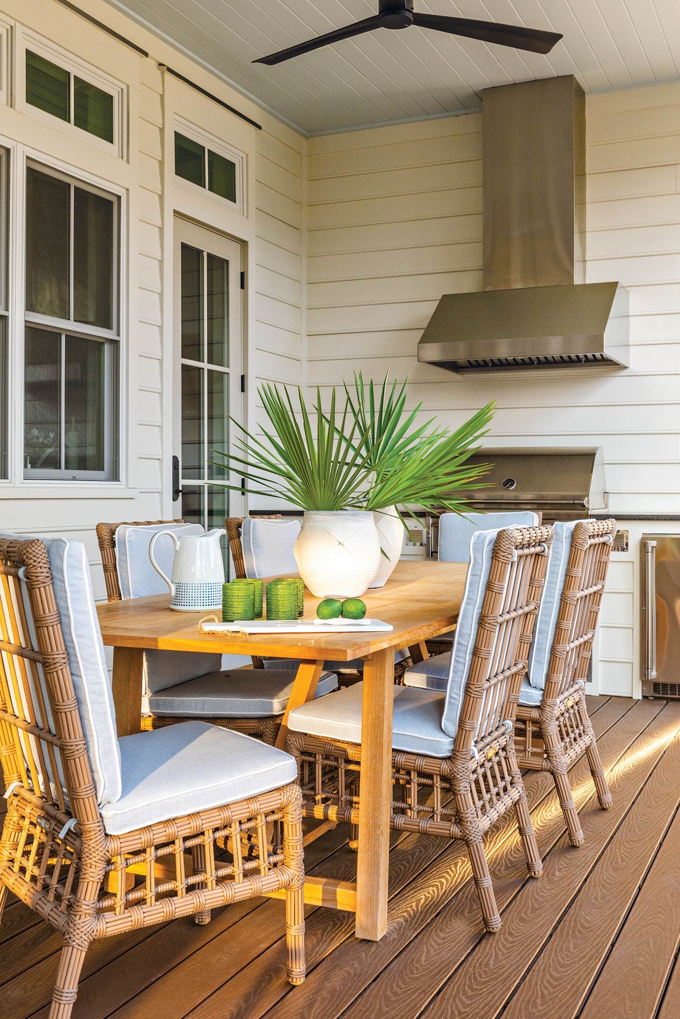 Southern - The porch of this Amelia Island home invites outdoor cooking ...