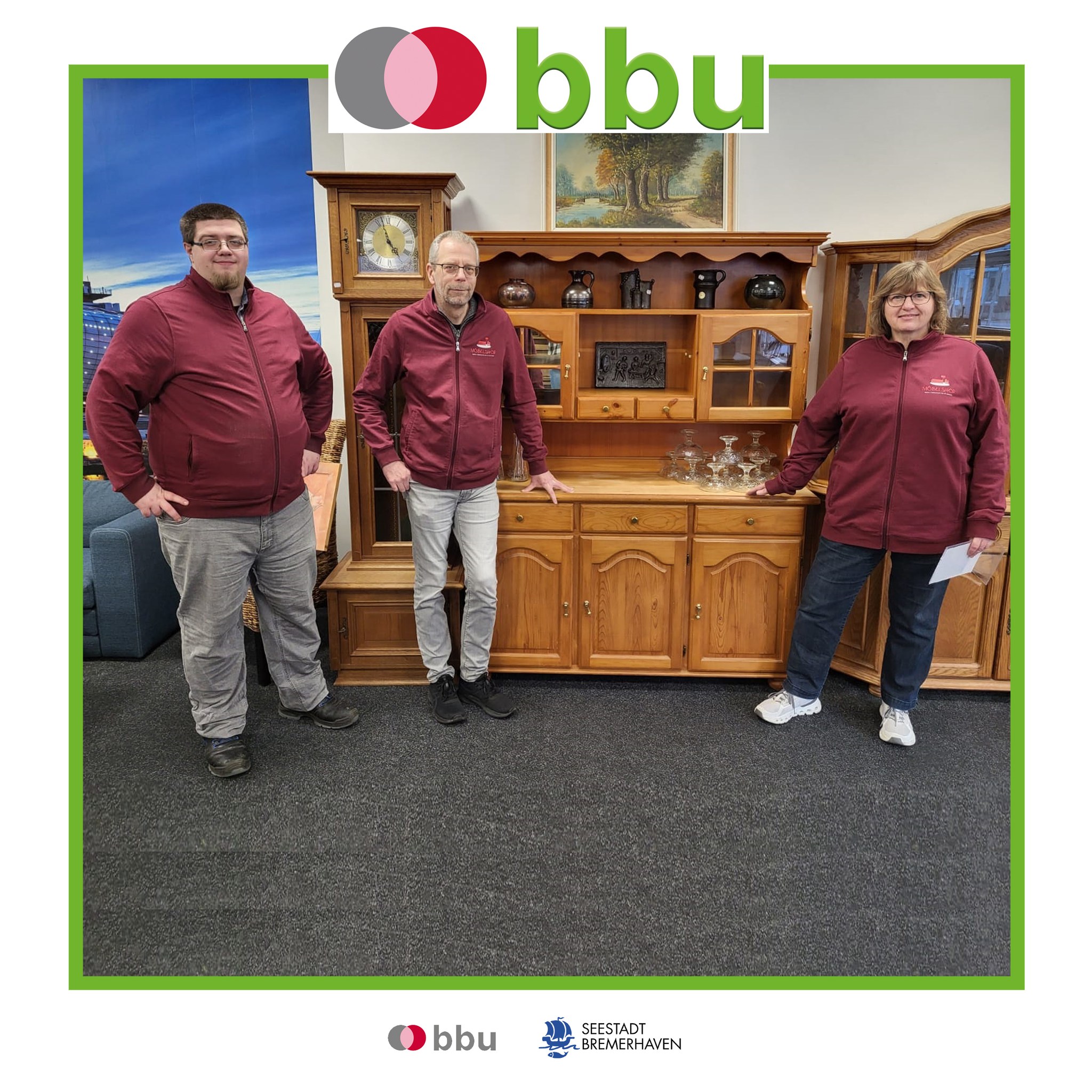 🛋️ Secondhand mit Stil – der Möbelshop Bremerhaven! ♻️ Nachhaltig einrichten? Geht ganz einfach – in unserem BBU Möbelshop in Bremerhaven! Hier finden gut erhaltene, gebrauchte Möbel ein neues Zuhause. Ob Schrank