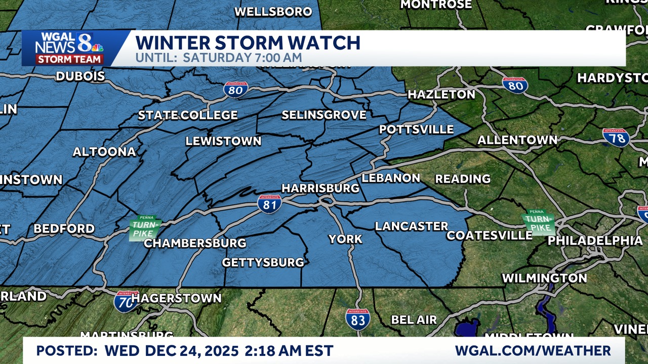 WGAL - A Winter Storm Watch has been issued for Lancaster, York ...