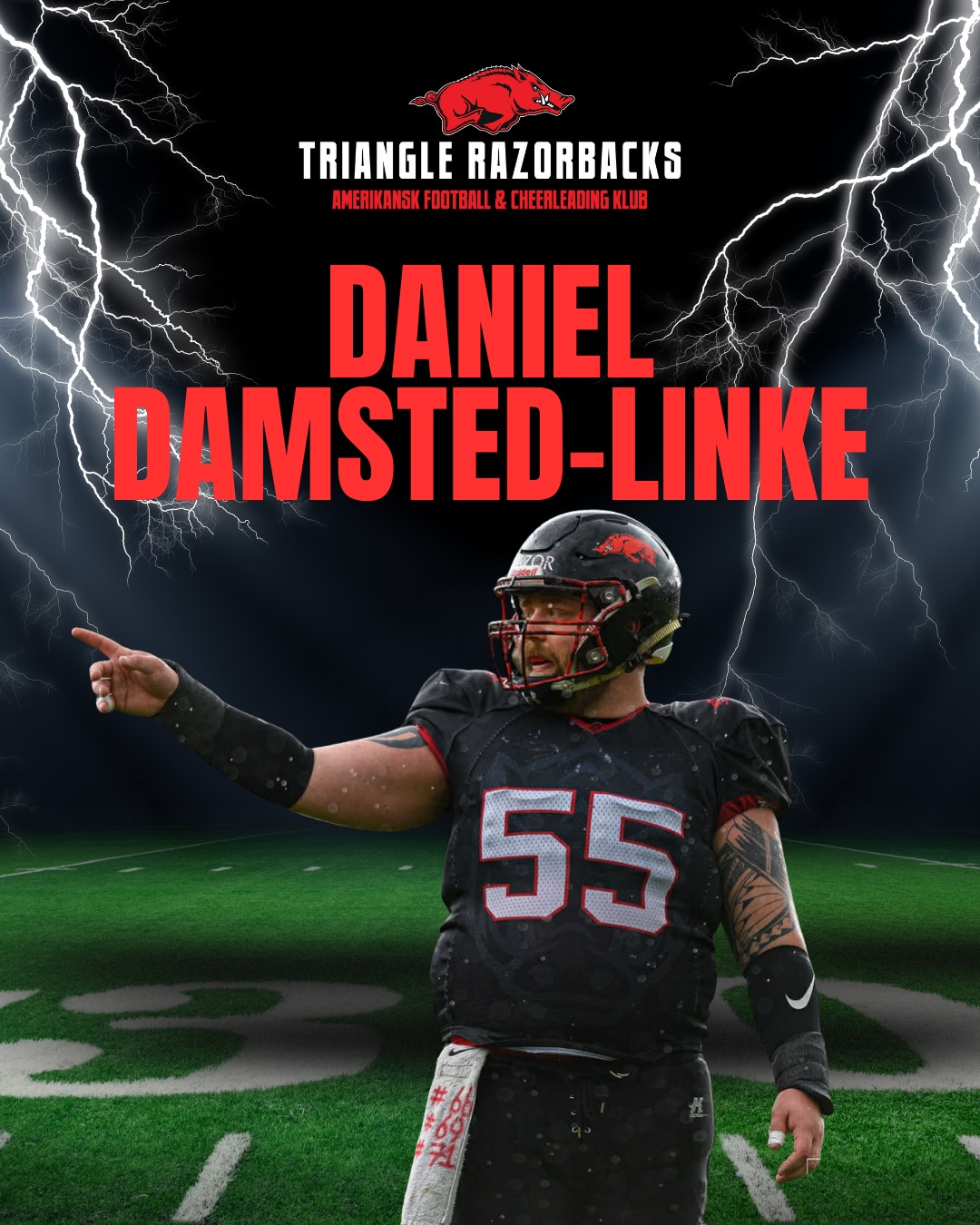 Triangle Razorbacks - Klar til 2019 🏈👍💪 Navn: Peter Møller Nr: 90 Alder ...