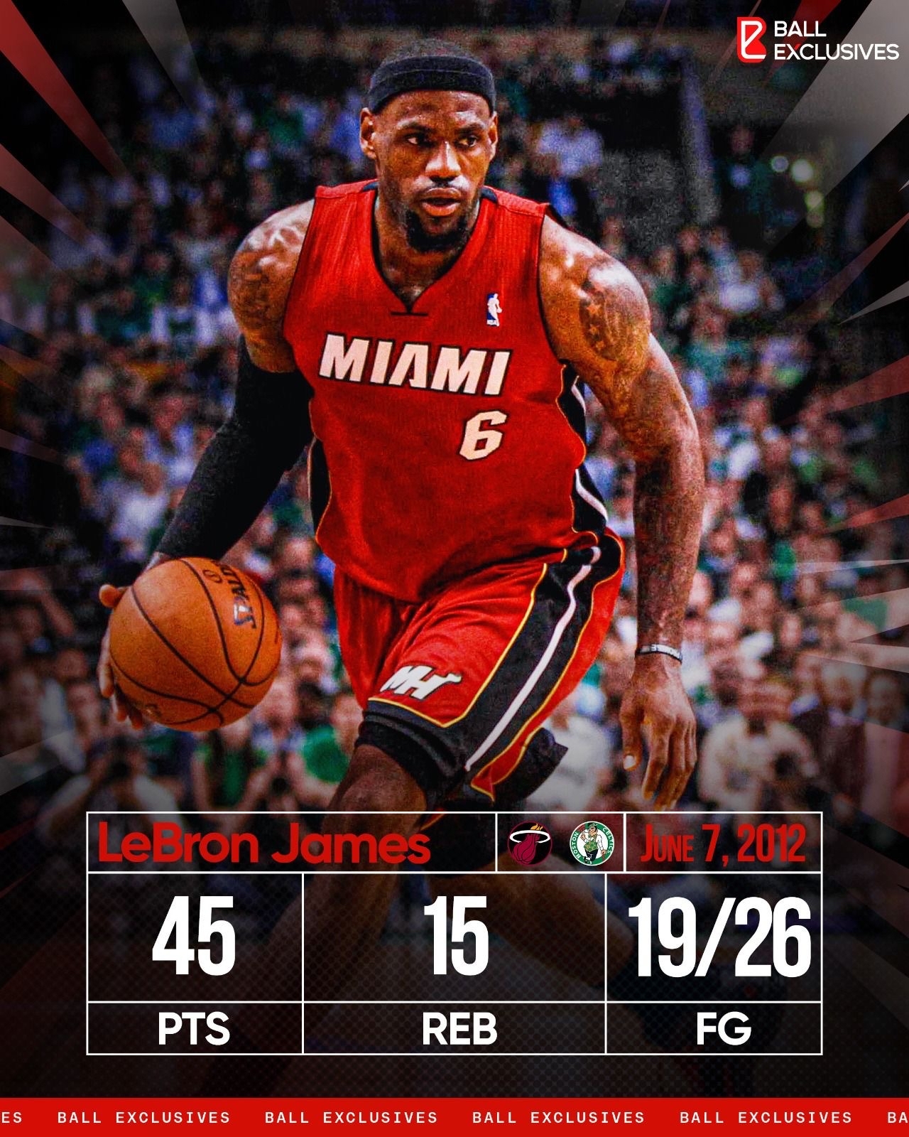 On this day in 2012, LeBron James kept the Miami Heat alive with 