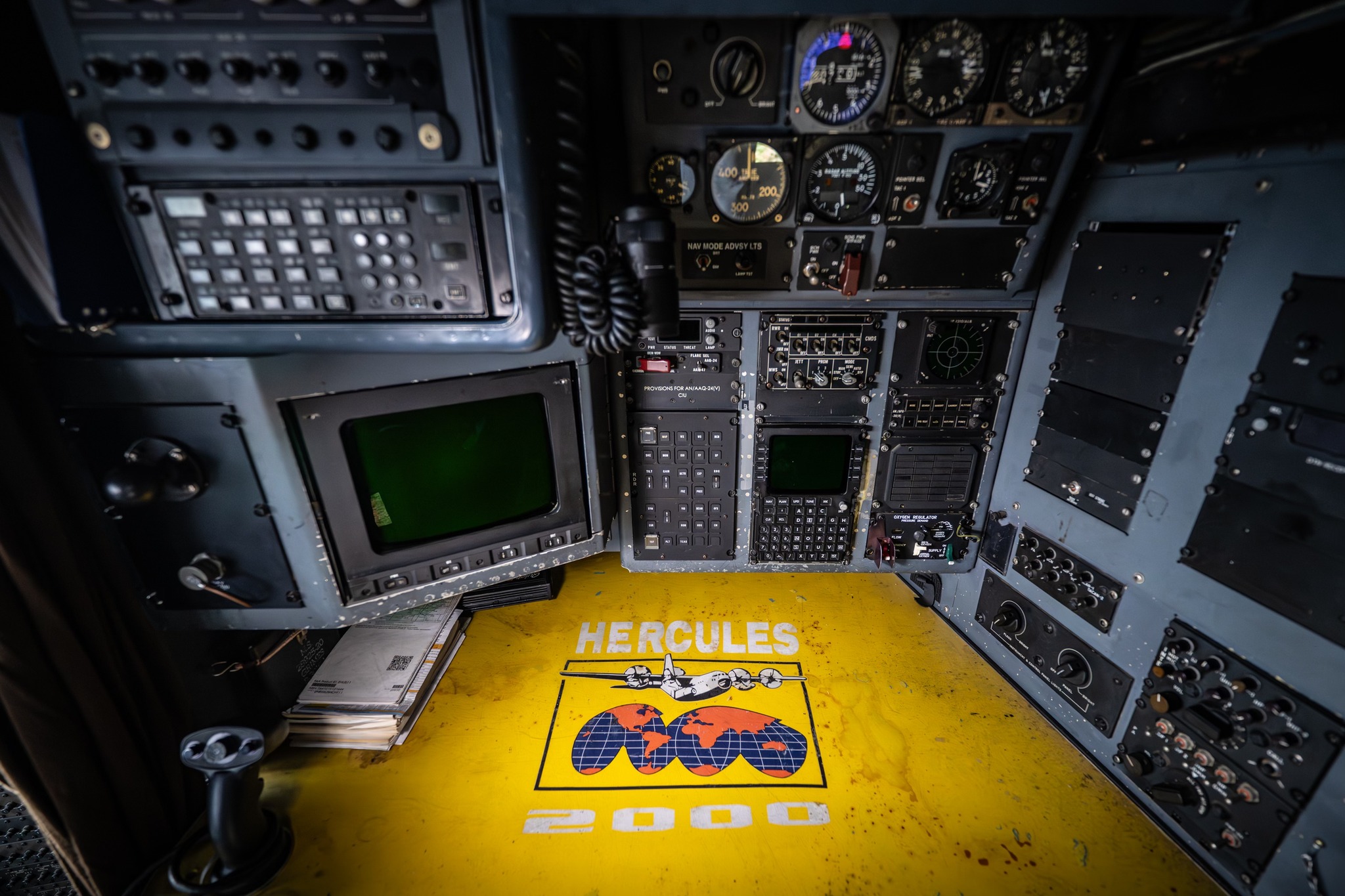123rd - The navigator’s station on the flight deck of a historic C-130 ...