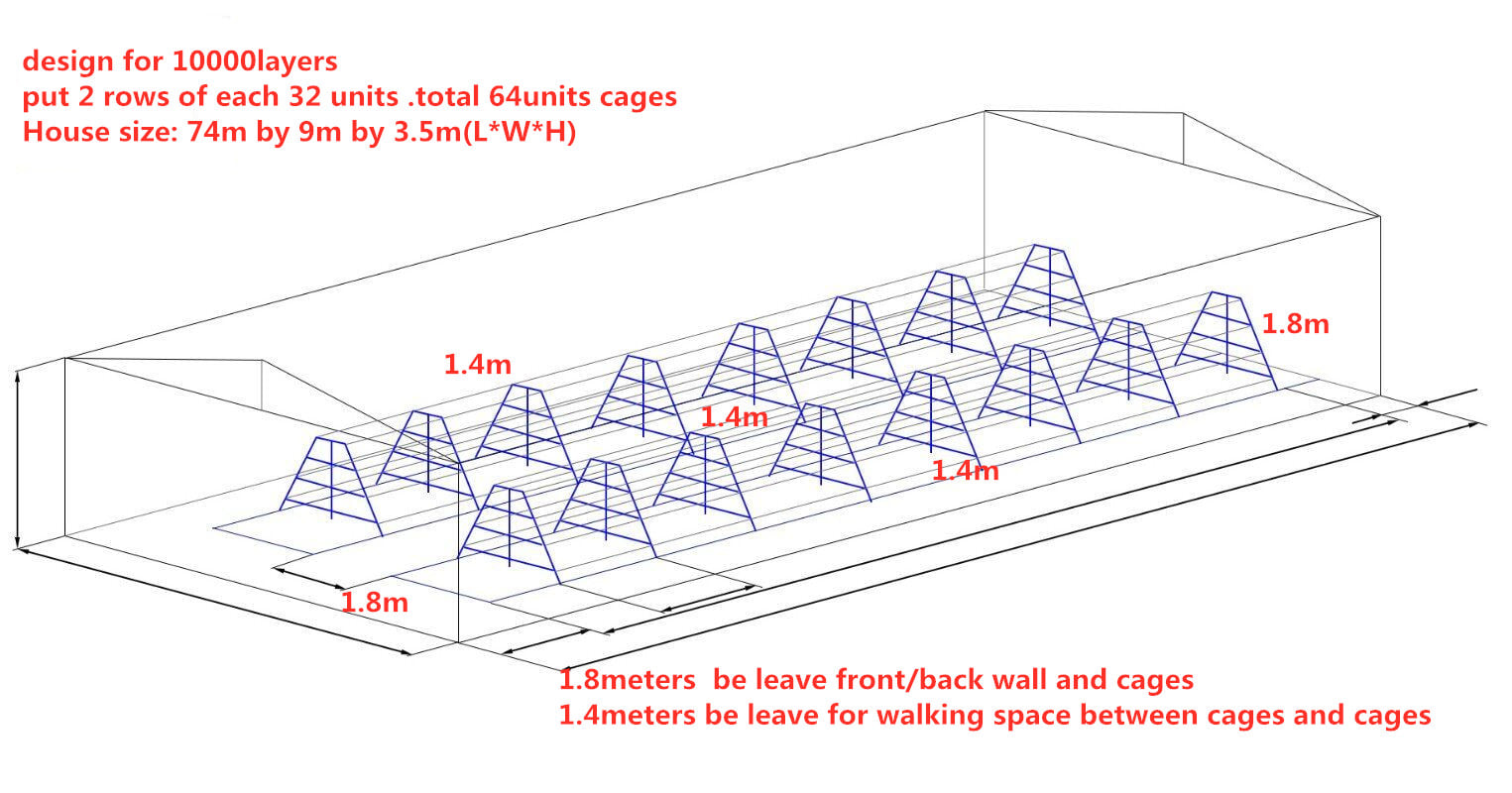 design drawings for 10000 layers A type 4 tier chicken cage .hot dipped ...