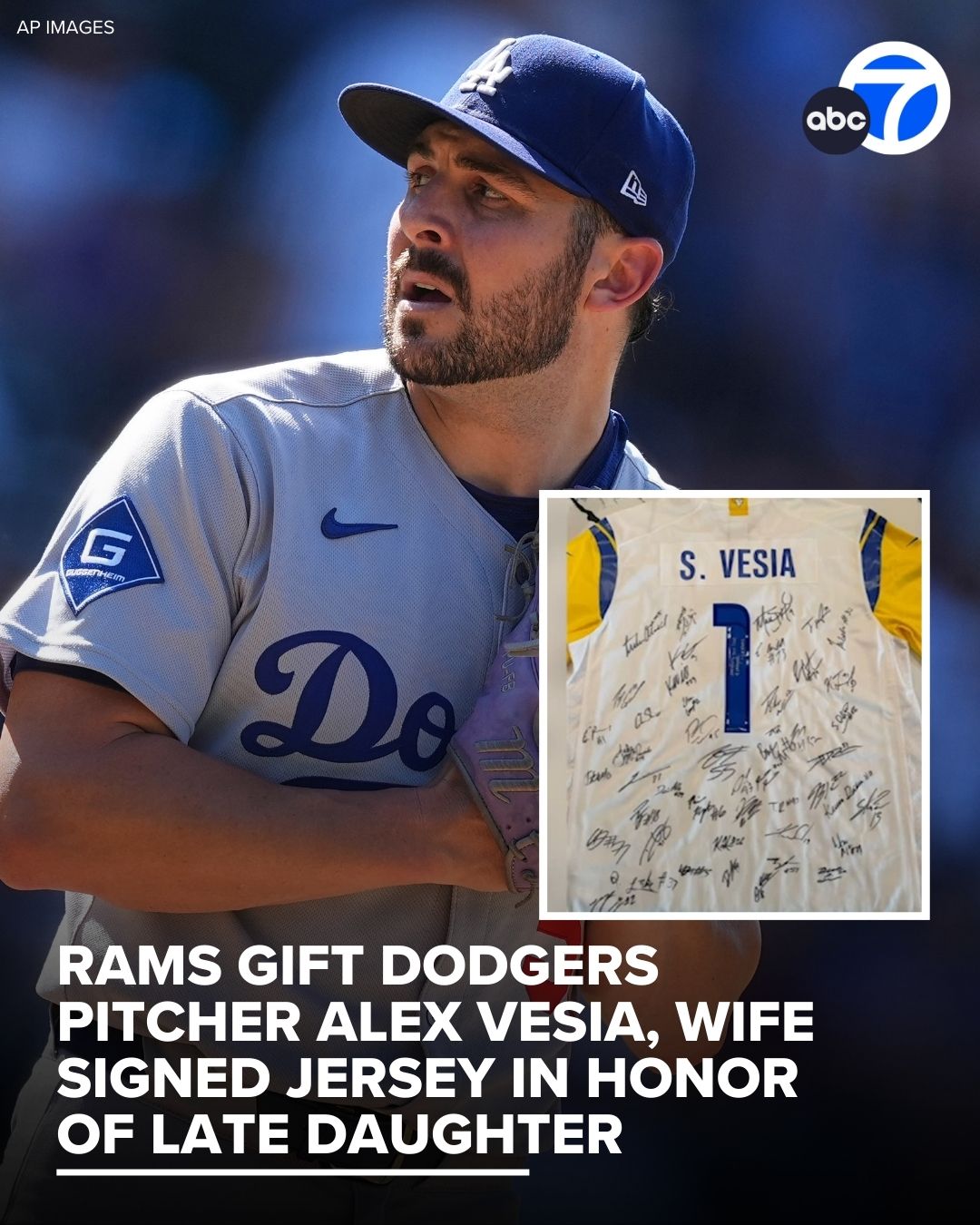 ABC7 - The Rams gifted Dodgers pitcher Alex Vesia and his... | Facebook
