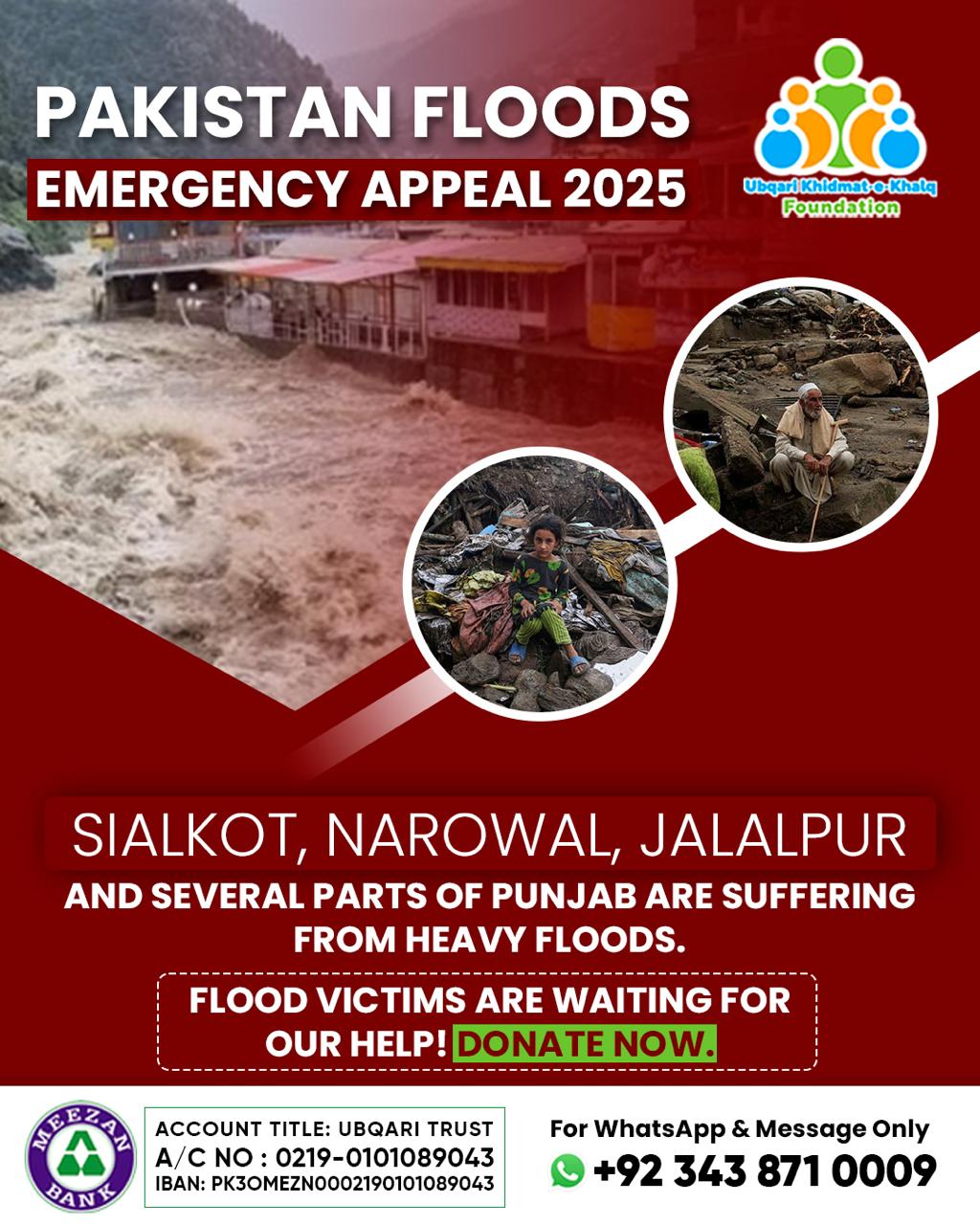 Ubqari - 🌊 Pakistan Floods Emergency Appeal 2025 🌊 Sialkot, Narowal ...