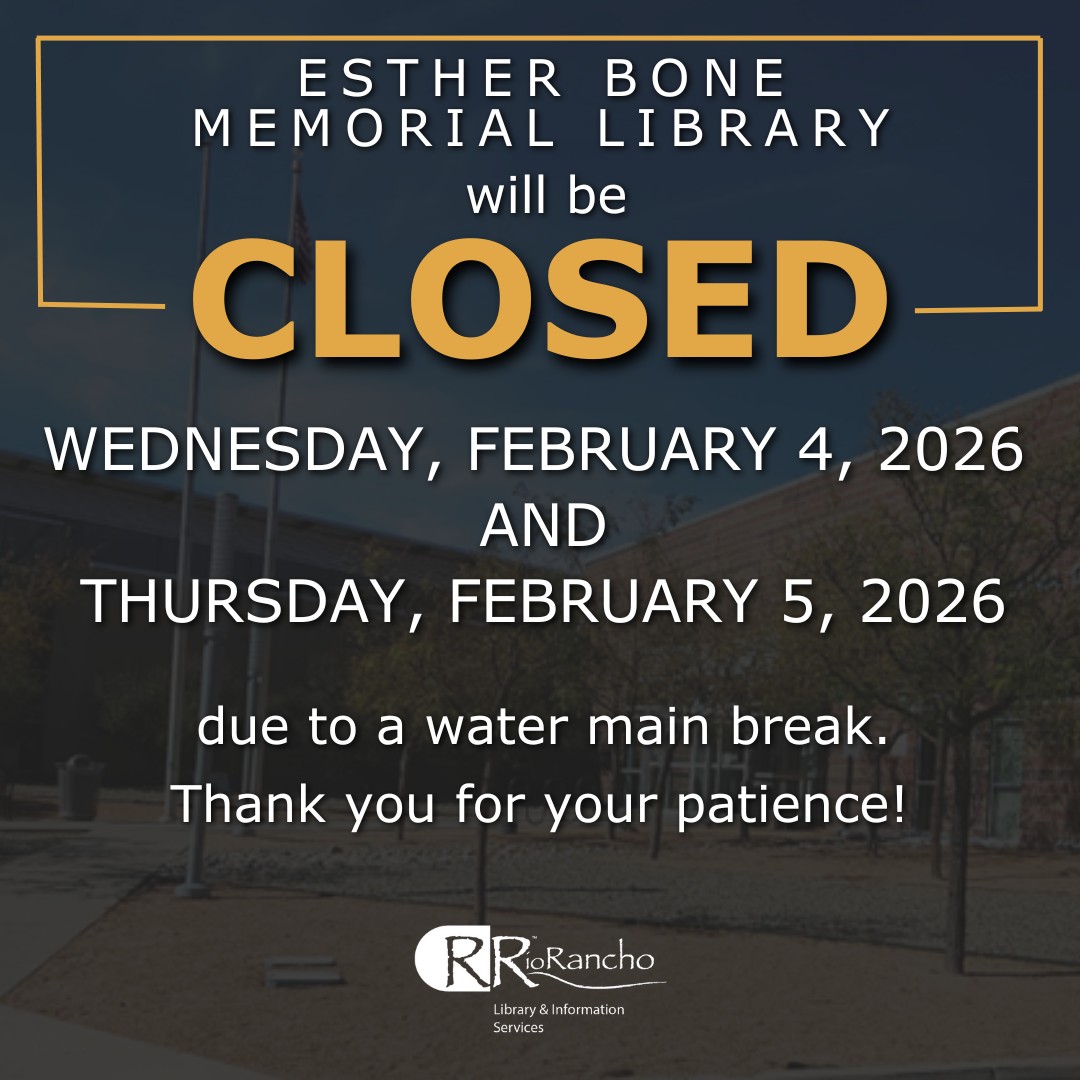 The Esther Bone Memorial... - Rio Rancho Public Libraries | Facebook