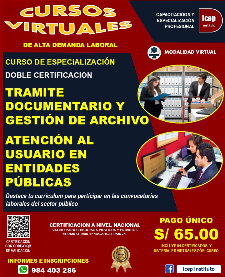 ICEP - CURSO DE ESPECIALIZACIÓN 🎓 DOBLE CERTIFICACION: 📌 TRÁMITE ...