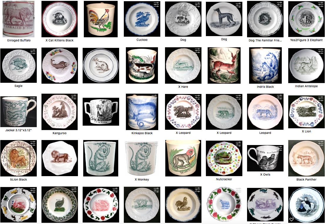 Transferware - Transferware Animal Patterns on Children's Mugs and ...