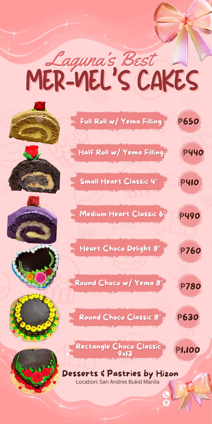 Desserts - MerNel’s Cakes Pricelist/Menu as of November 2025 Next ...