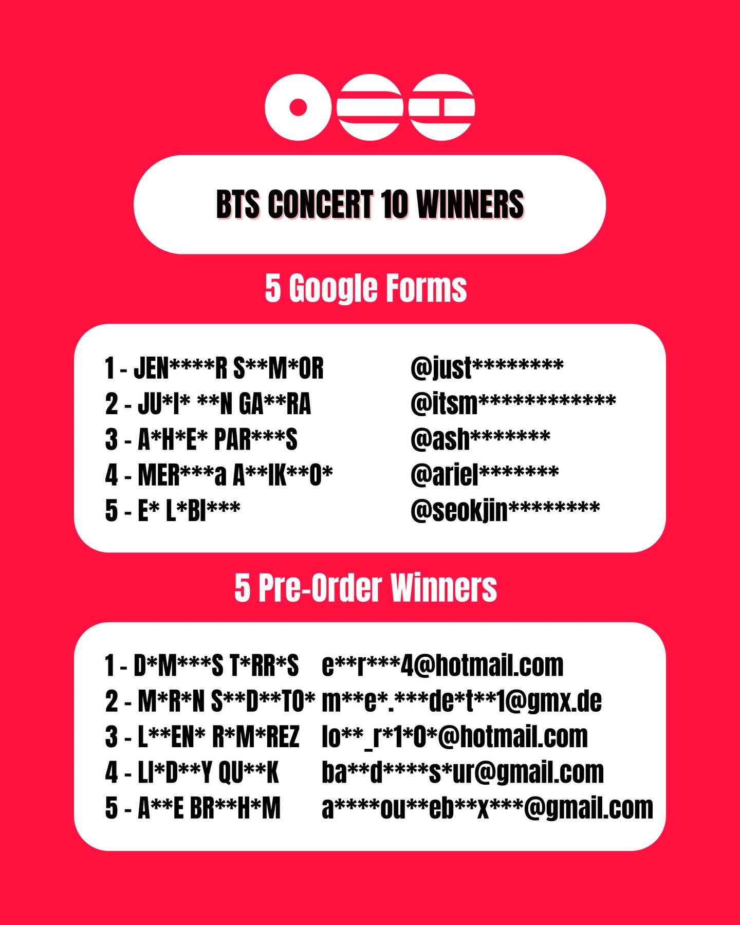 ? BTS CONCERT GIVEAWAY 10 WINNERS ? The moment is finally here 