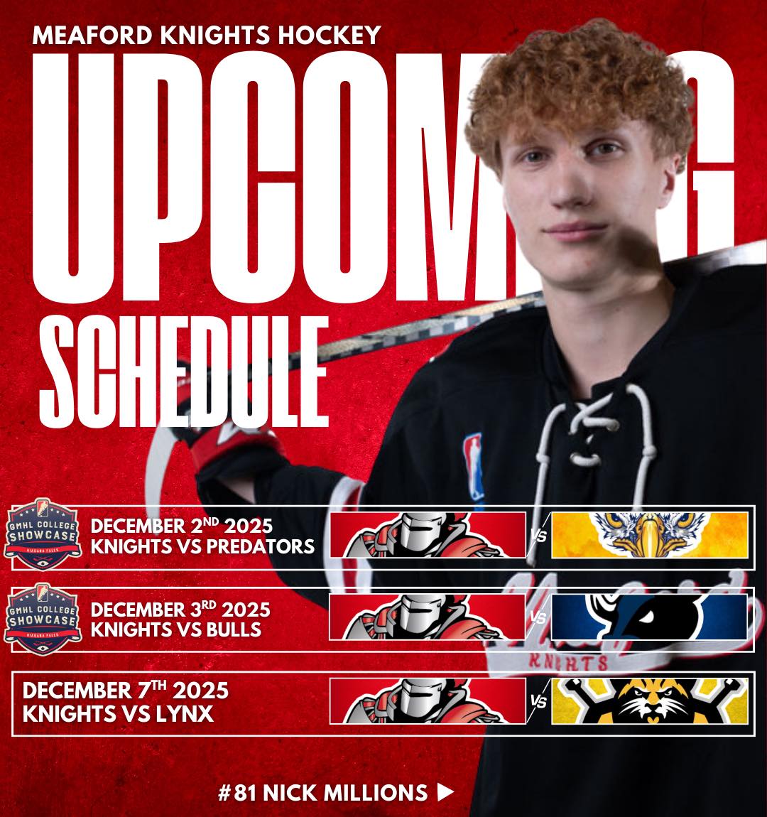 Knights - Upcoming Schedule ! The Knights are on the road to Niagara ...