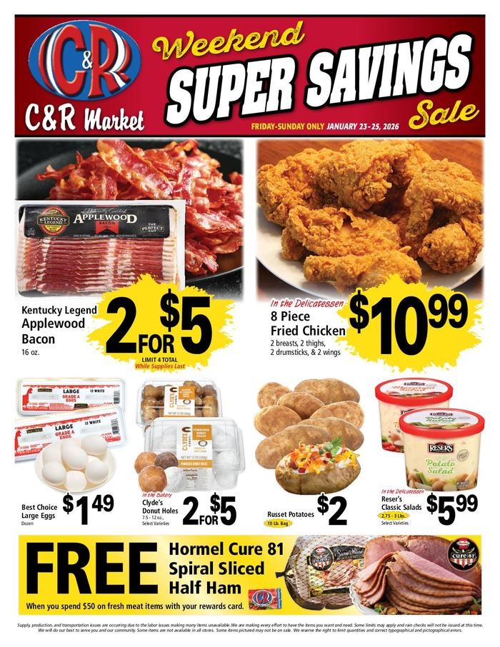 C&R - Don't miss out of our Weekend Super Savings Sale going on NOW ...