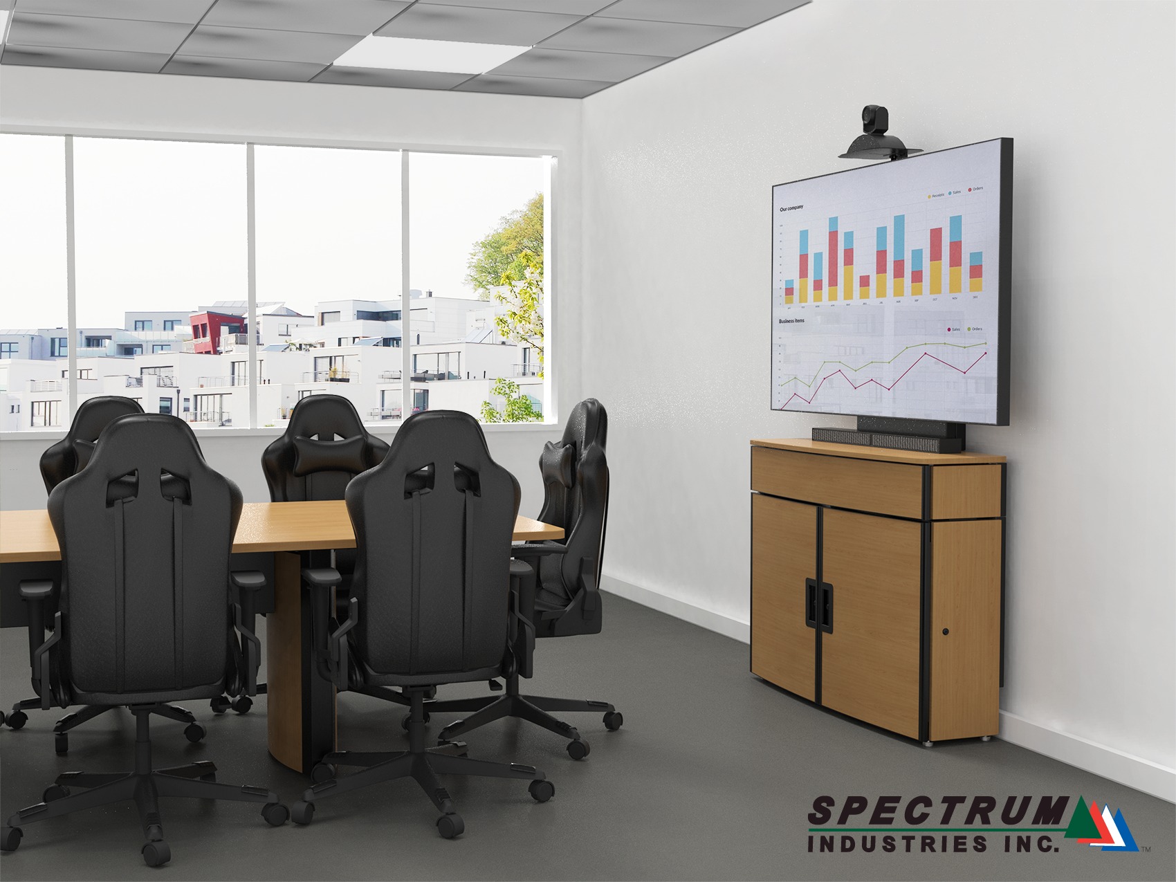 The AV Credenza offers sleek,... - Spectrum Industries Inc. | Facebook