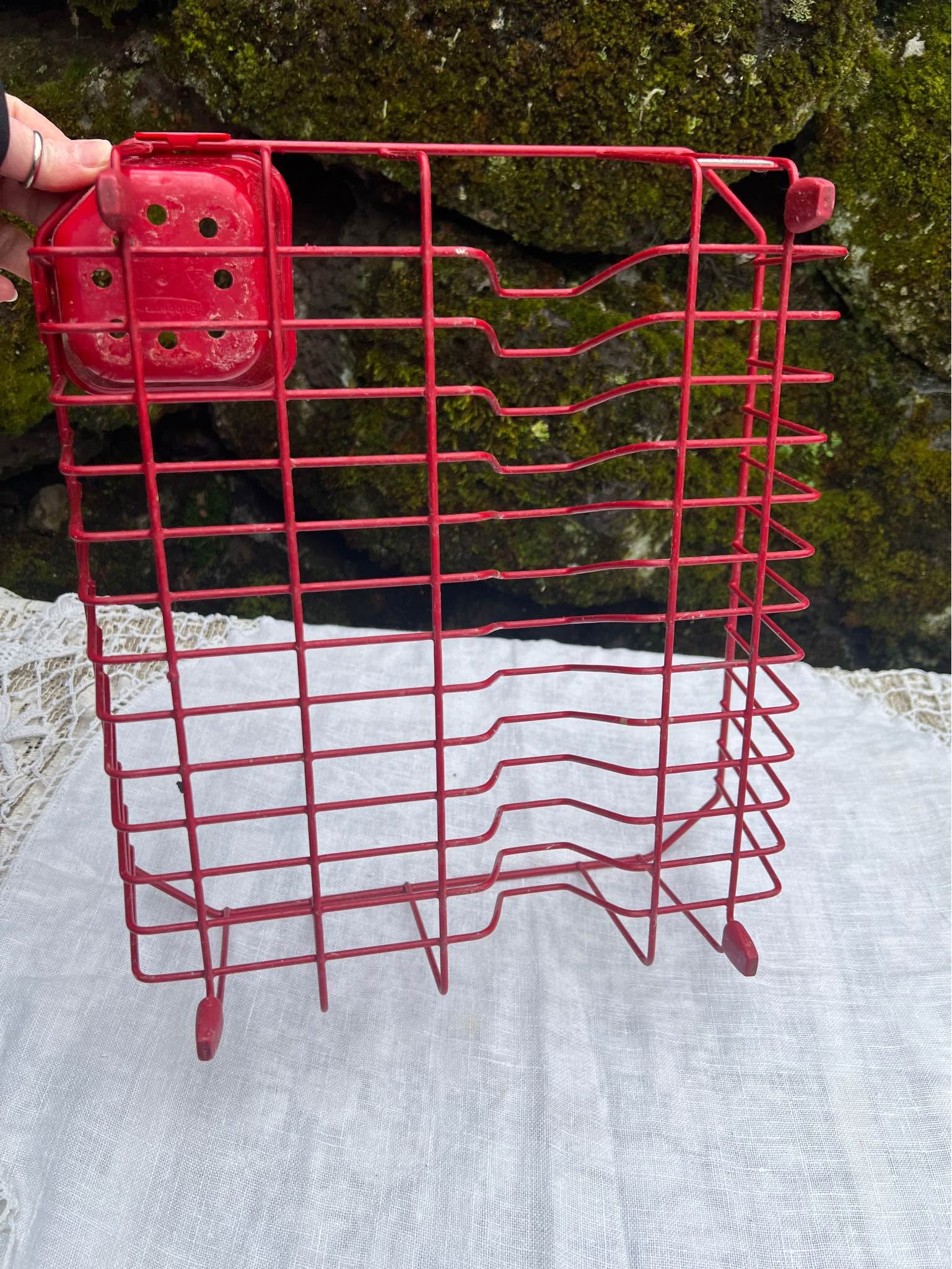 Vintage Red MCM/ Retro Kitchenaid Wire Dish Rack / Drainer Rubber ...