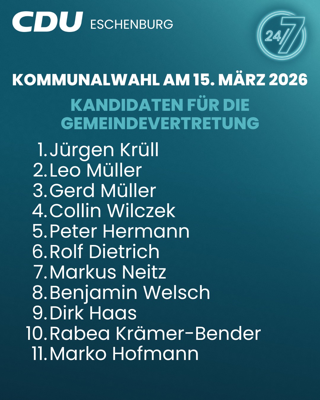 CDU Eschenburg - 🇩🇪 Unsere Kandidaten für Eschenburg –... | Facebook
