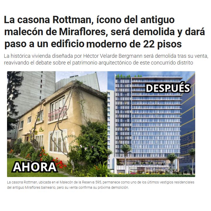 Limatopías - LA CASONA ROTTMAN, ÍCONO DEL ANTIGUO MALECÓN... | Facebook