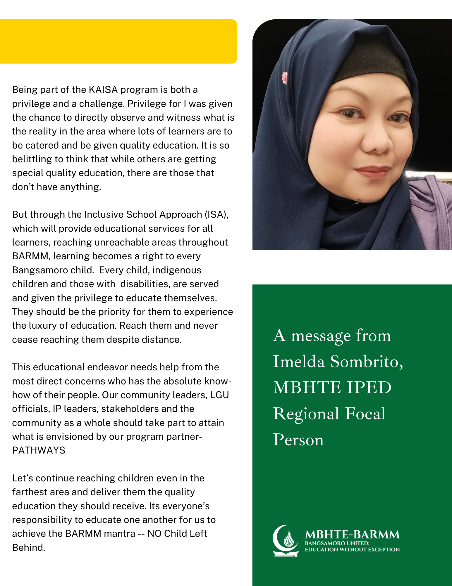 KAISA to Reach Every Child | Cotabato City