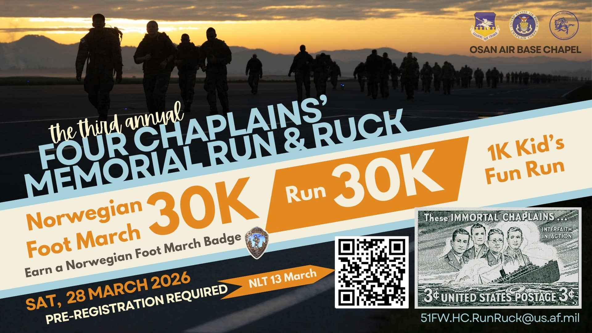 Four Chaplains’ Memorial Norwegian Foot March | As announced last ...