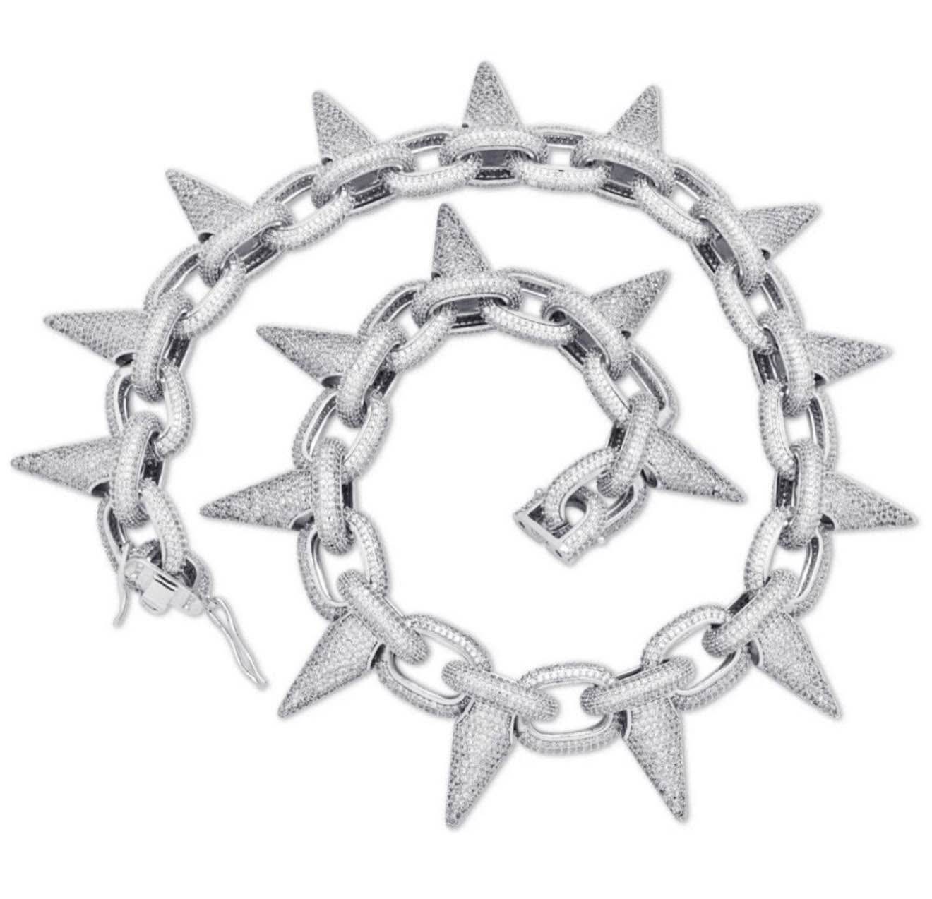 Lil Uzi Vert Cuban Tripple Red style 42mm Chain ICED OUT BABE RIVET ...