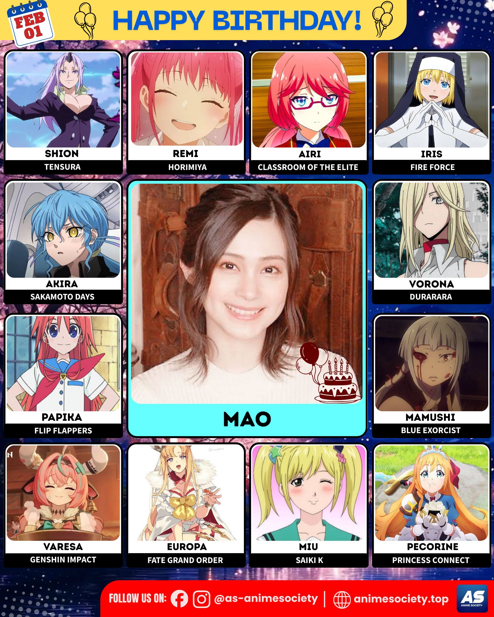 Seiyu - Happy Birthday to the one and only Mao Ichimichi, better 