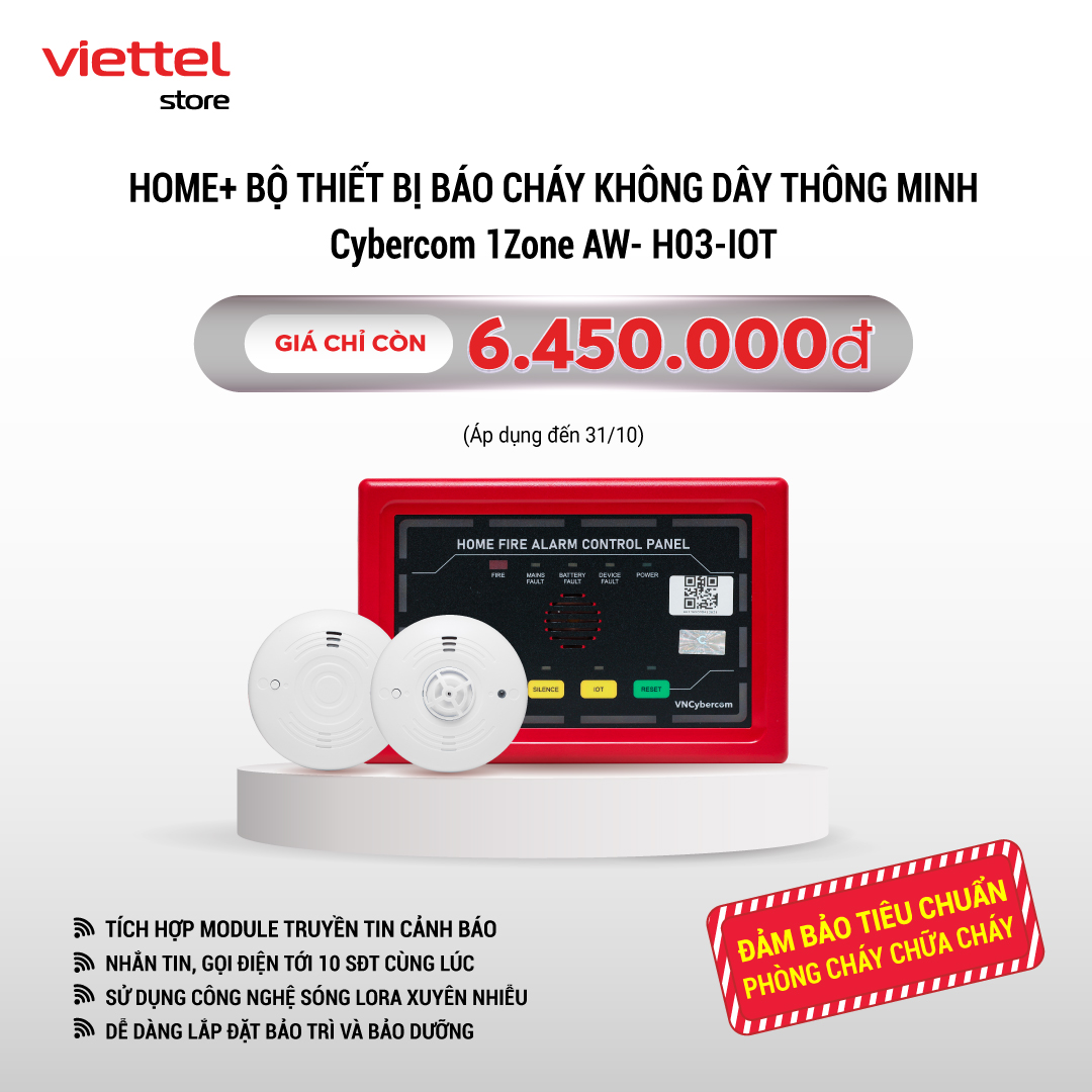 Viettel - 🔥 HOME+ Bộ thiết bị báo cháy không dây thông minh Cybercom ...