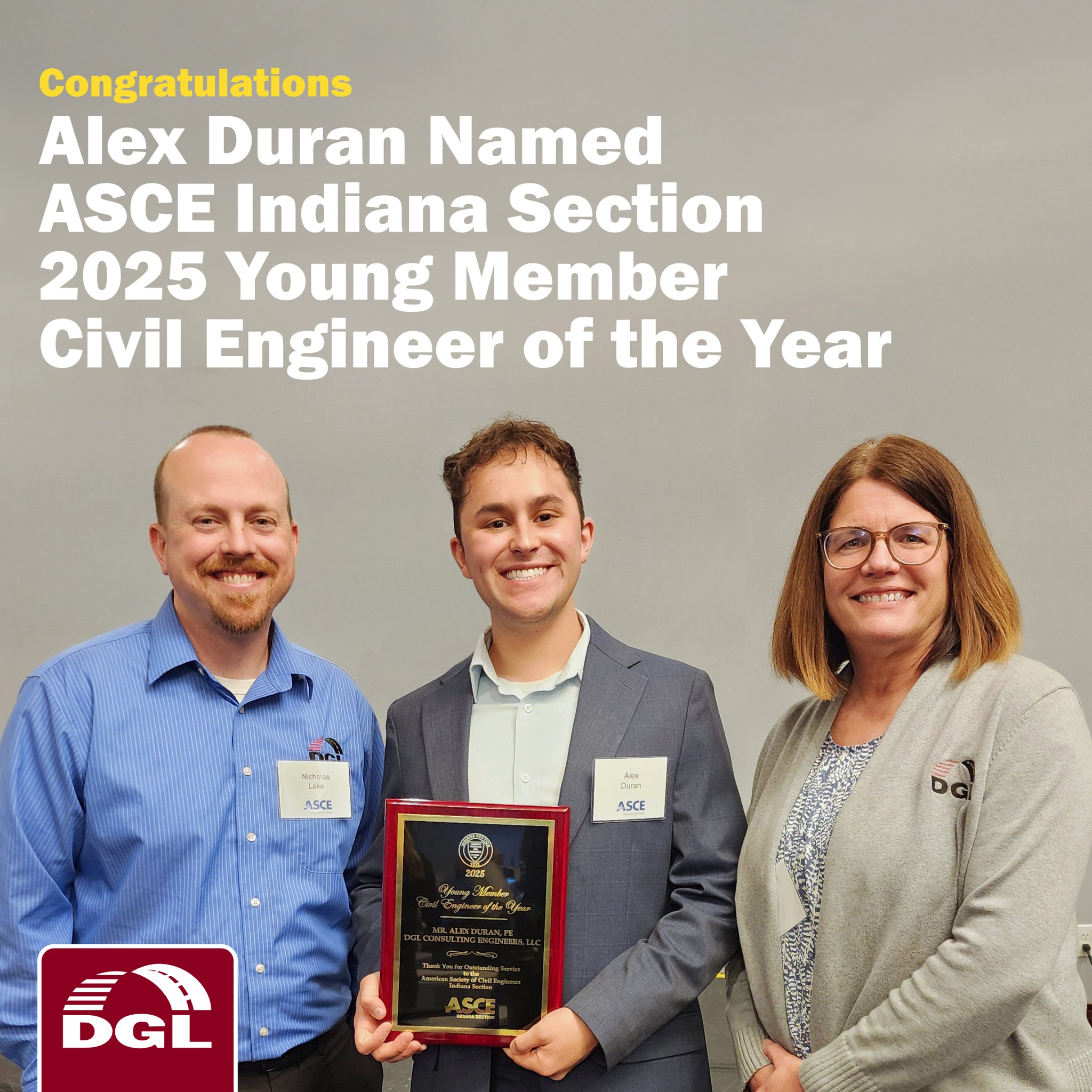DGL - Congratulations to Alex Duran, PE for being named the 2025 Young ...