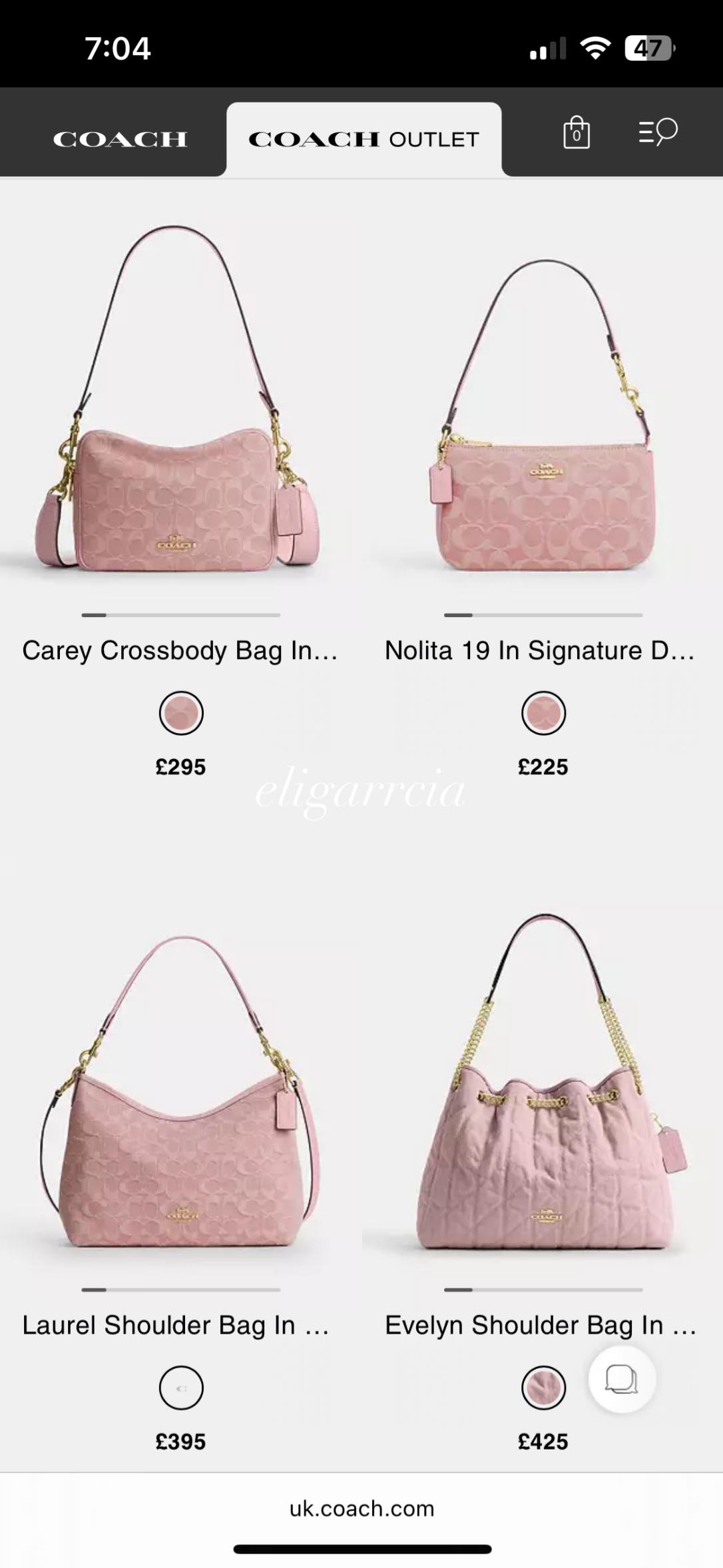 バッグ COACH oneshoulderbag Signature PINK 2way
