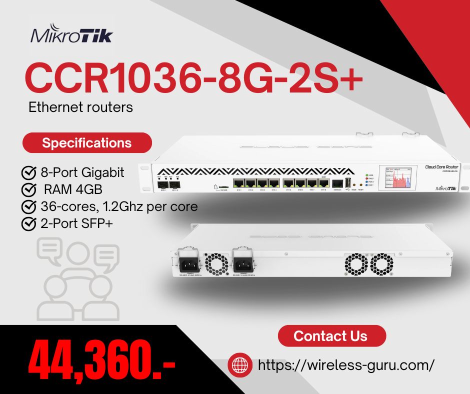 Wireless - MikroTik CCR1036-8G-2S+ Core/Edge Router สำหรับองค์กรขนาด ...