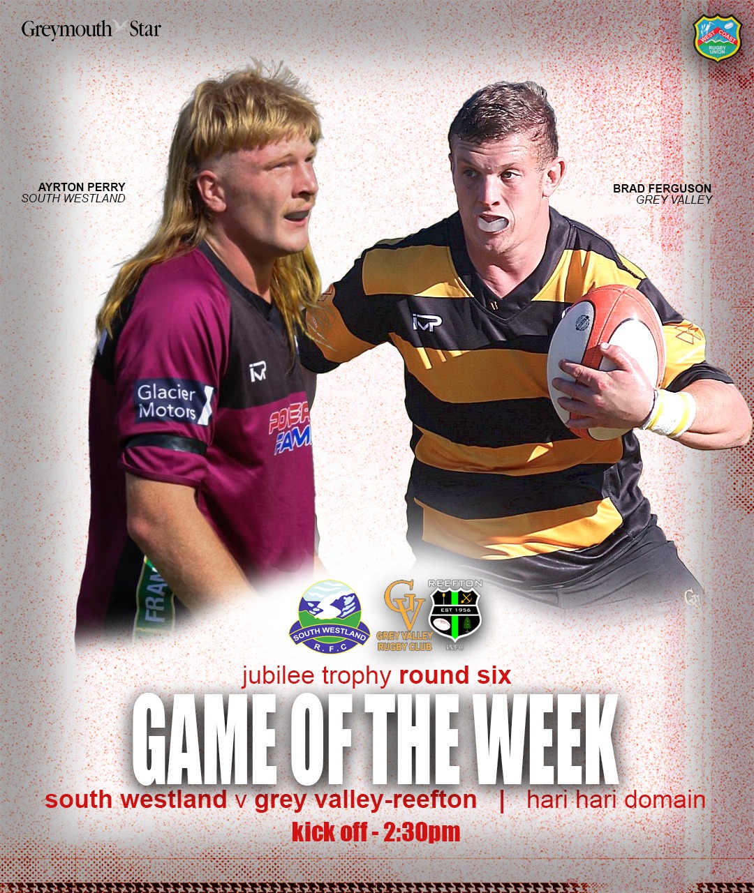West - We've teamed up with the Greymouth Star to cover our great game ...