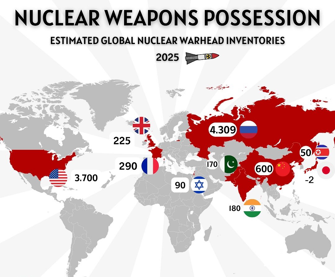 Eurasian - 🧨 Global Nuclear Weapon Possession in 2025 The world in 2025 ...