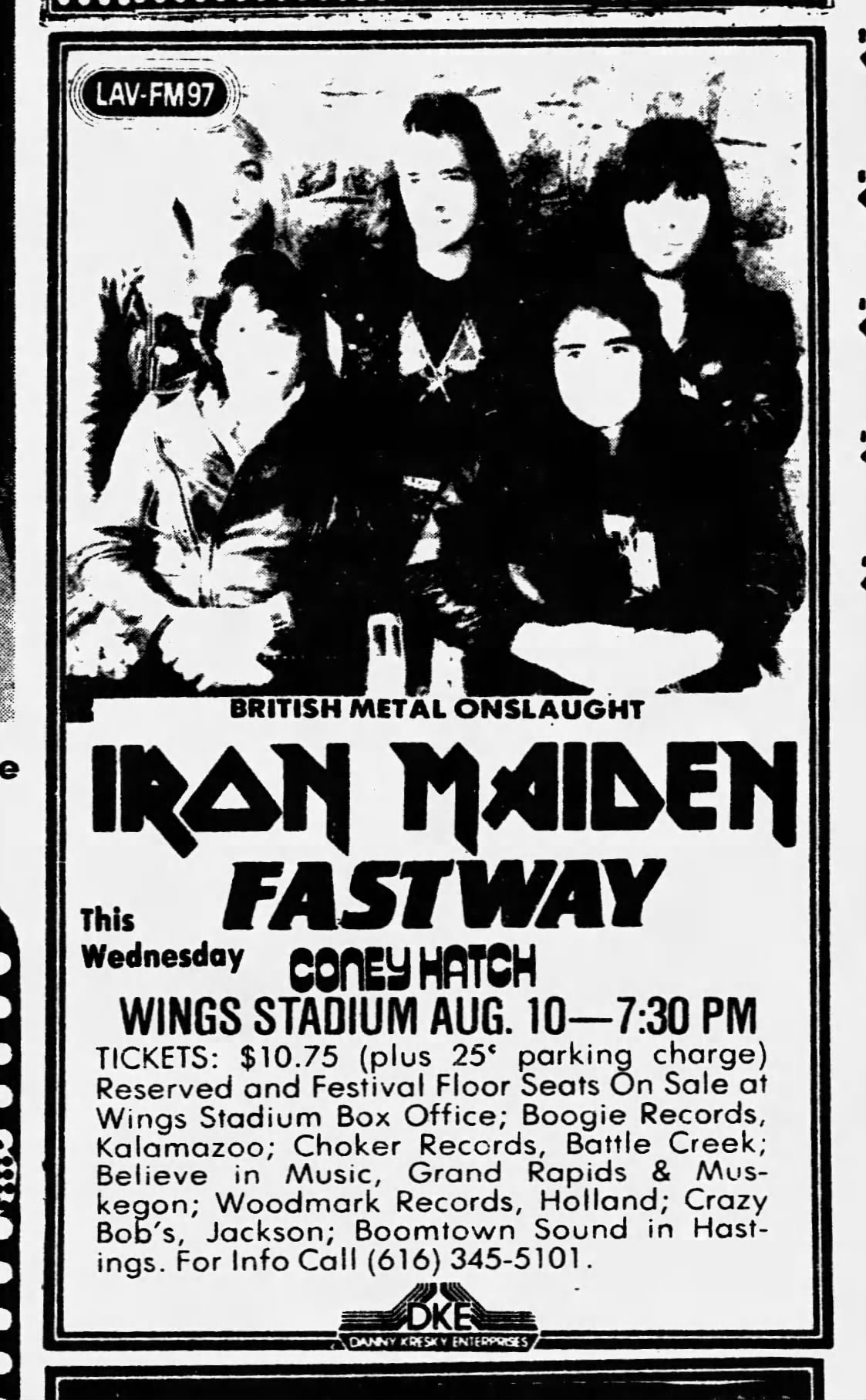 Iron Maiden World Piece tour hits Lansing 1983
