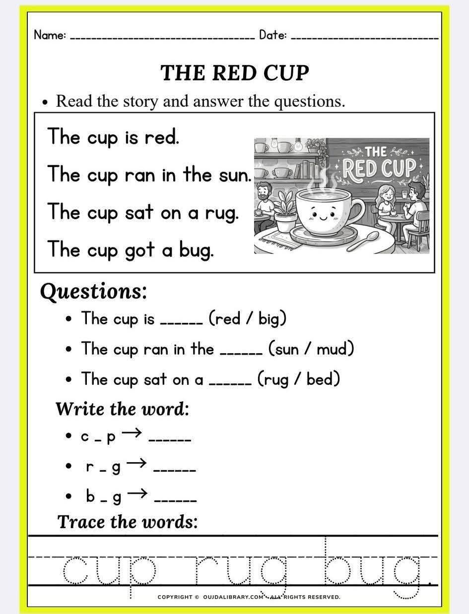 CVC Short Stories for Kids – Set 1 (Exercises 1–6) Interested ? I