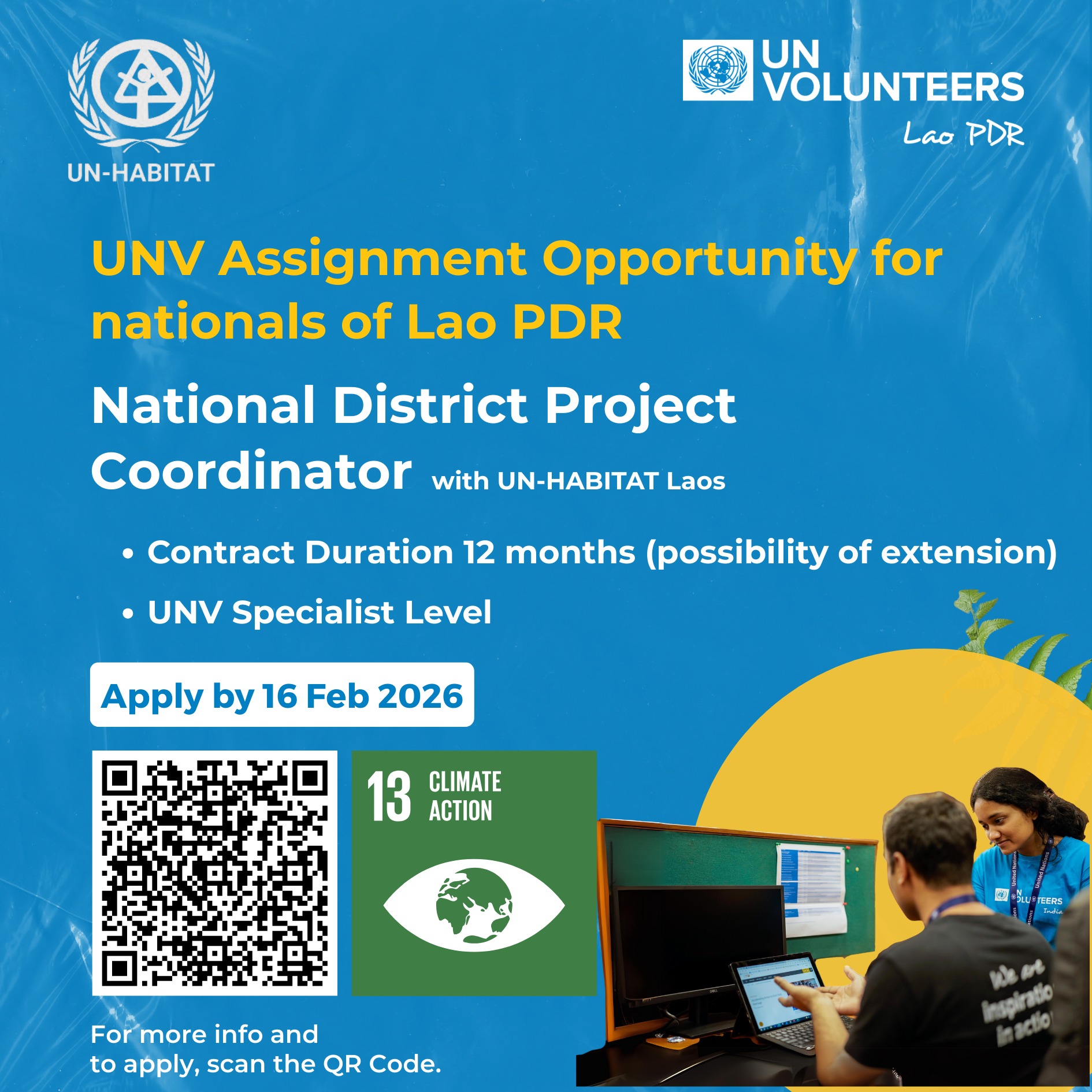 We have opened a national UNV... - UN-Habitat Lao PDR | Facebook