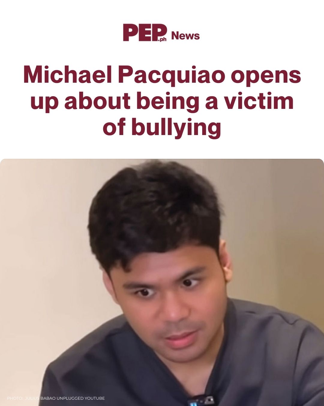 pep.ph - In an old interview, Michael Pacquiao opened up... | Facebook