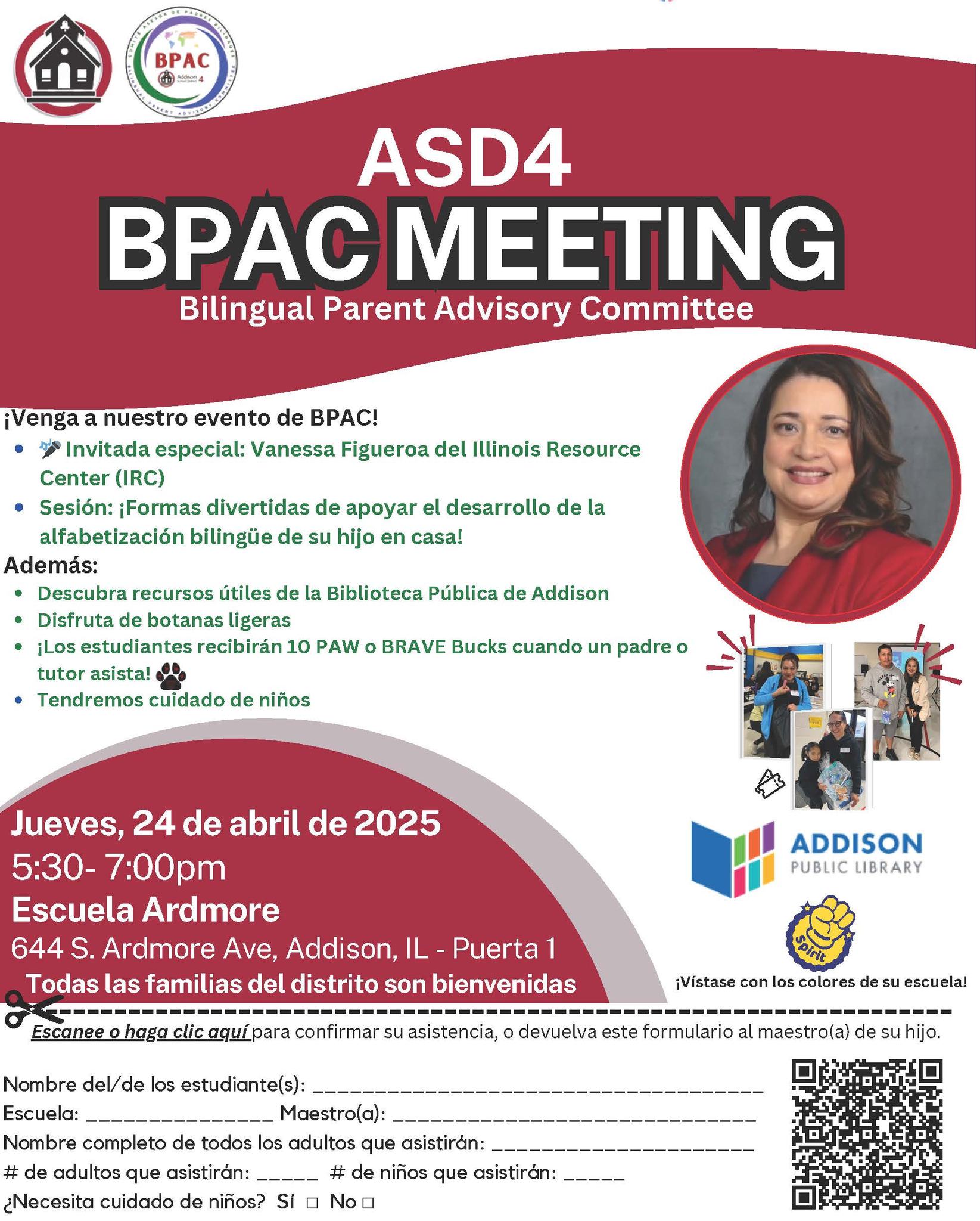 ¡Vengan al evento del Comité... - Addison School District 4 | Facebook