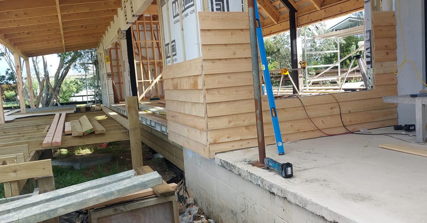 Wishbone - Natural macrocarpa cladding has started… | Facebook