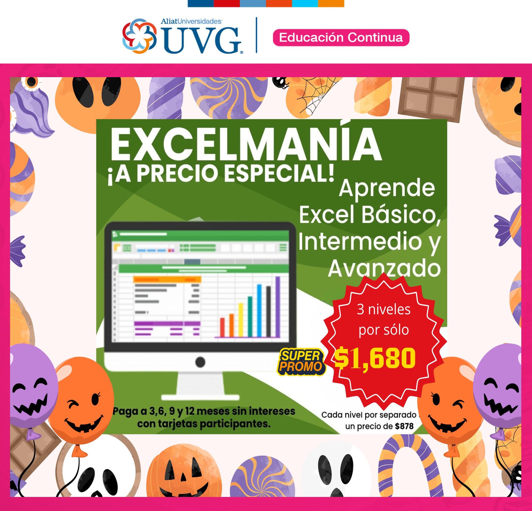 UVG - *EXCELMANÍA* 📈 📆 *Fecha:* Excel *básico* del 3 al 7 de noviembre ...