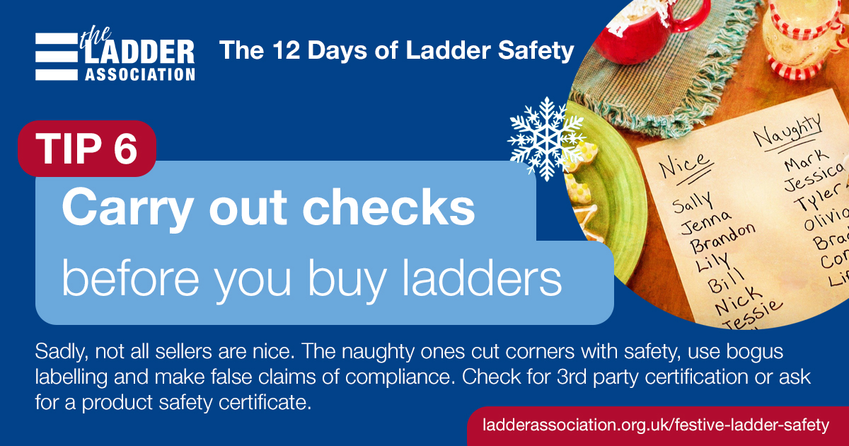 📣 Tip 6 of 12 - Carry out checks... - The Ladder Association | Facebook