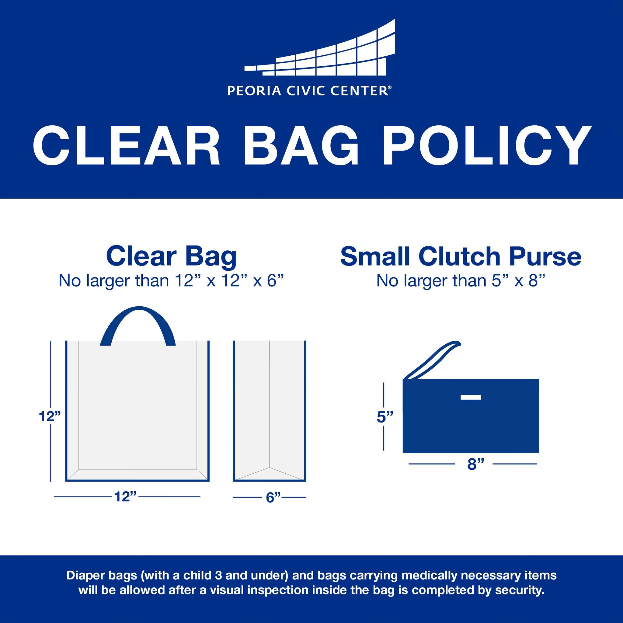 At Columbus Civic Center we have a clear bag policy. Check out the