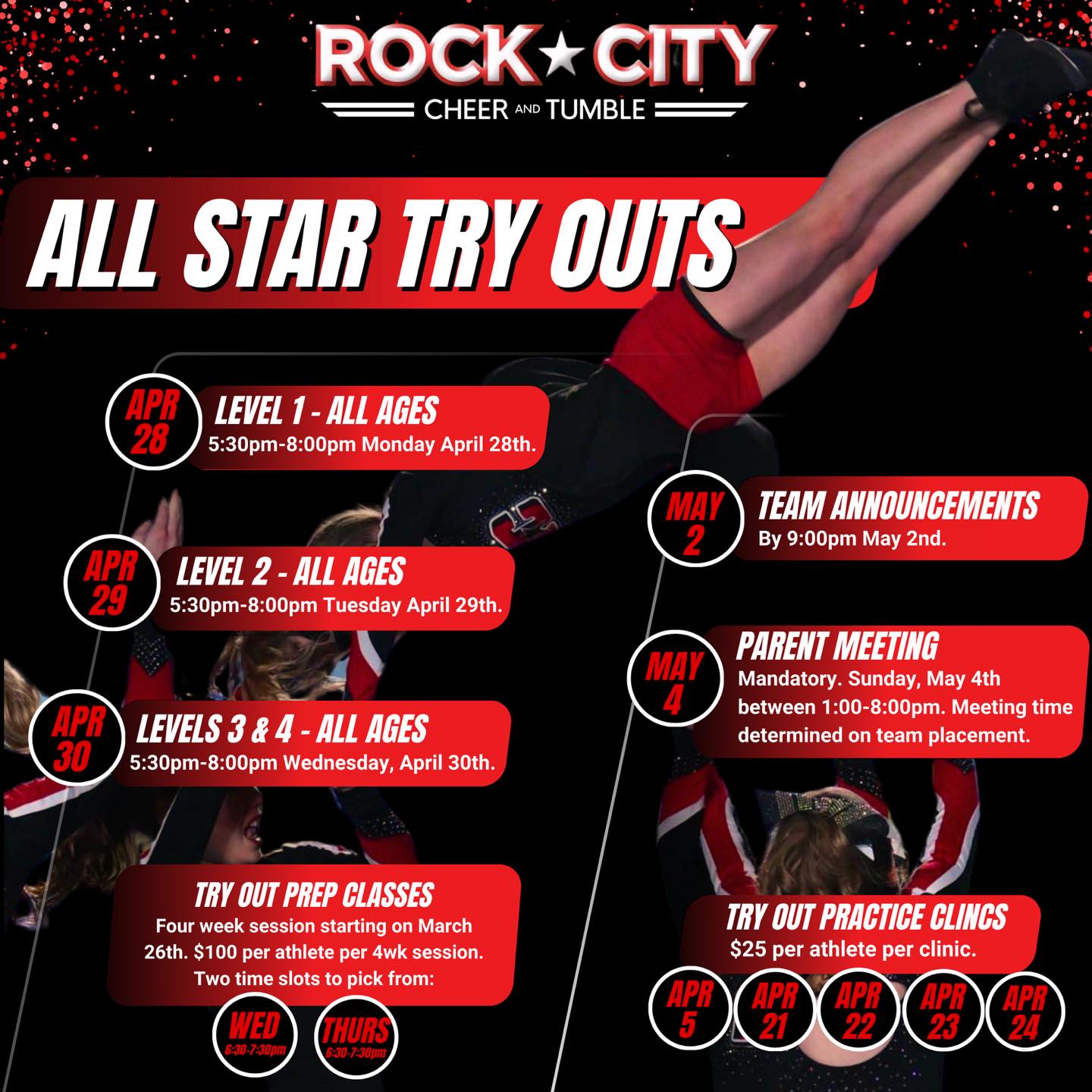 Rock - 📣 All-Star Cheer Tryouts Are Here! 🏆 Are you ready to bring the ...