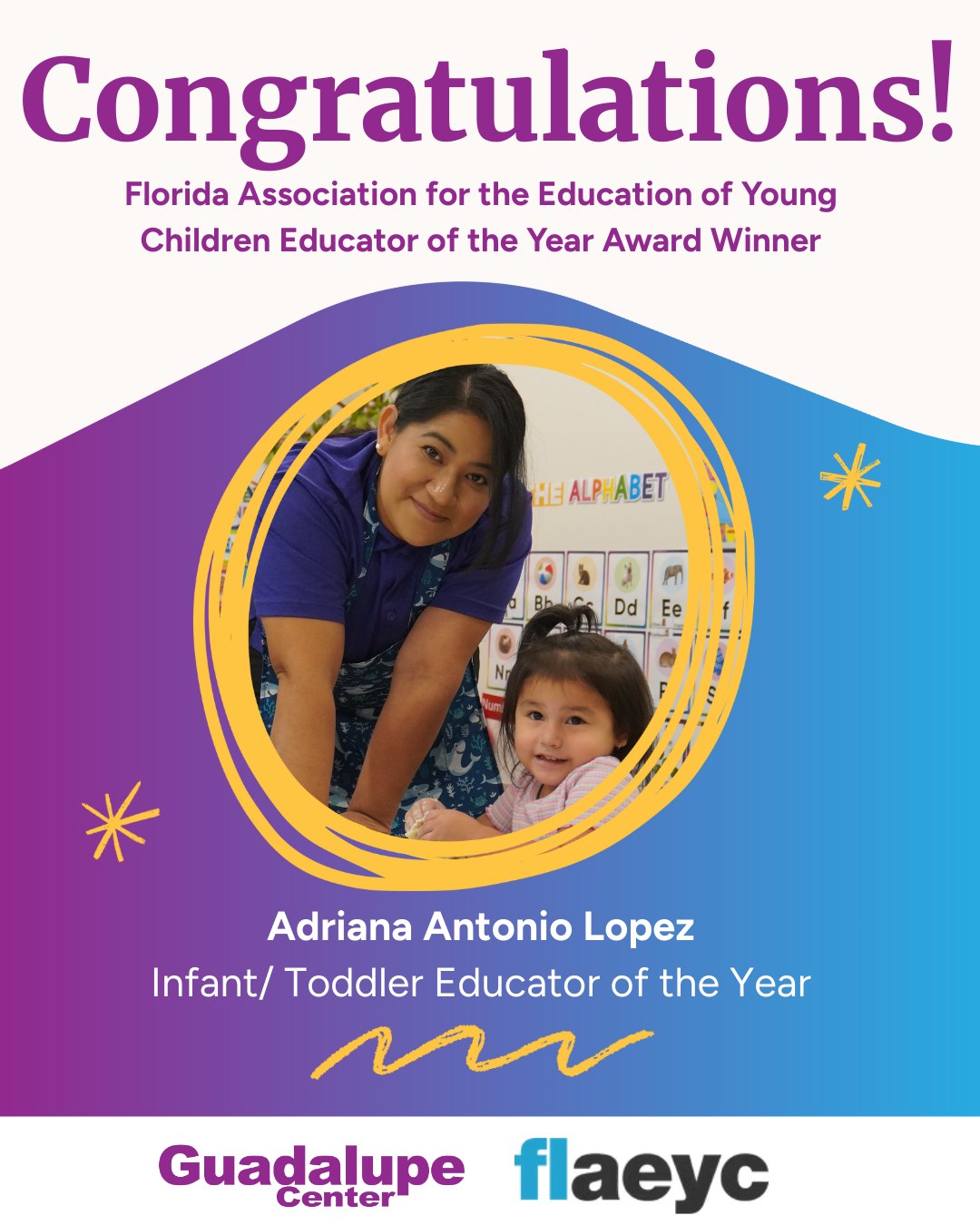 Guadalupe - We are excited to share that Miss Adriana has been selected ...