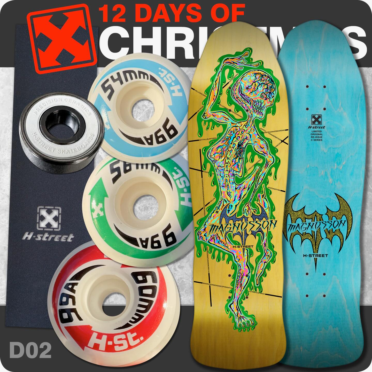 H-street Dave Crabb デッキ Dave Crabb skates with broken ribs on H-Street re-issue deck