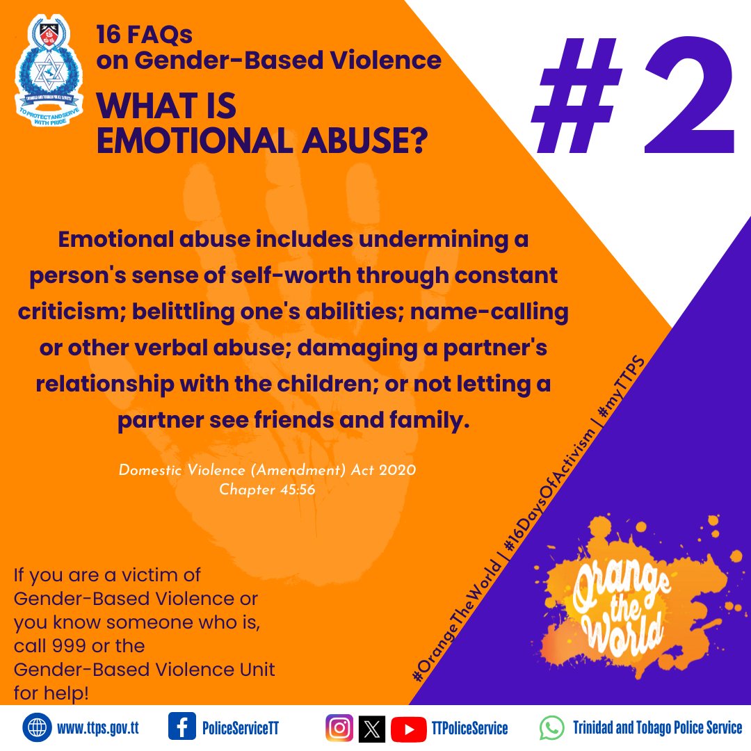 Trinidad - Emotional Abuse is real. Know the signs. Speak up. Reach out ...