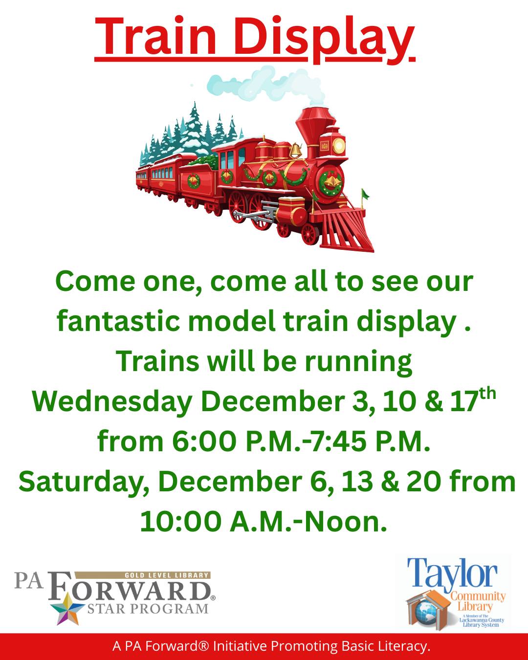 Taylor - All Aboard! Train Display at Taylor Community Library! Our ...