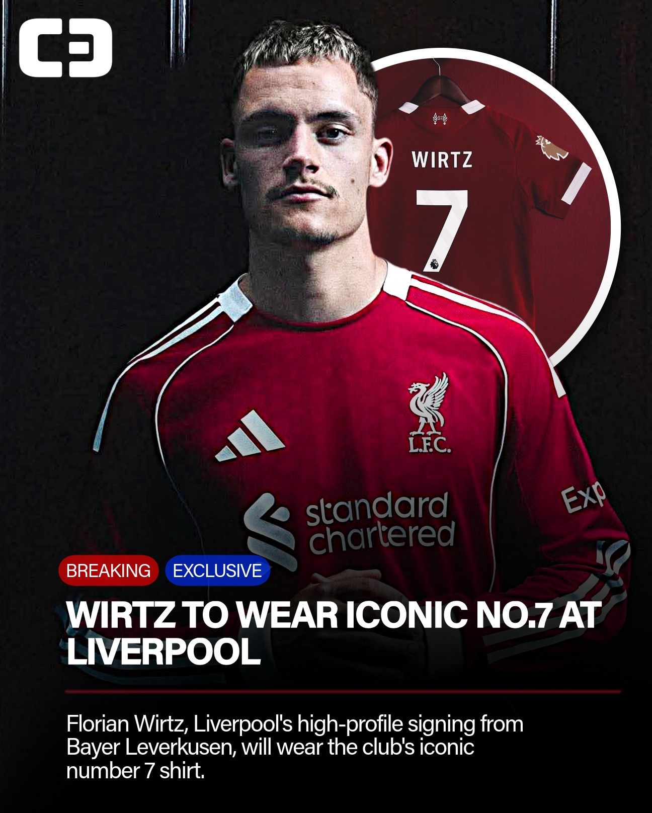 Florian Wirtz is expected to be handed the number 7 shirt at