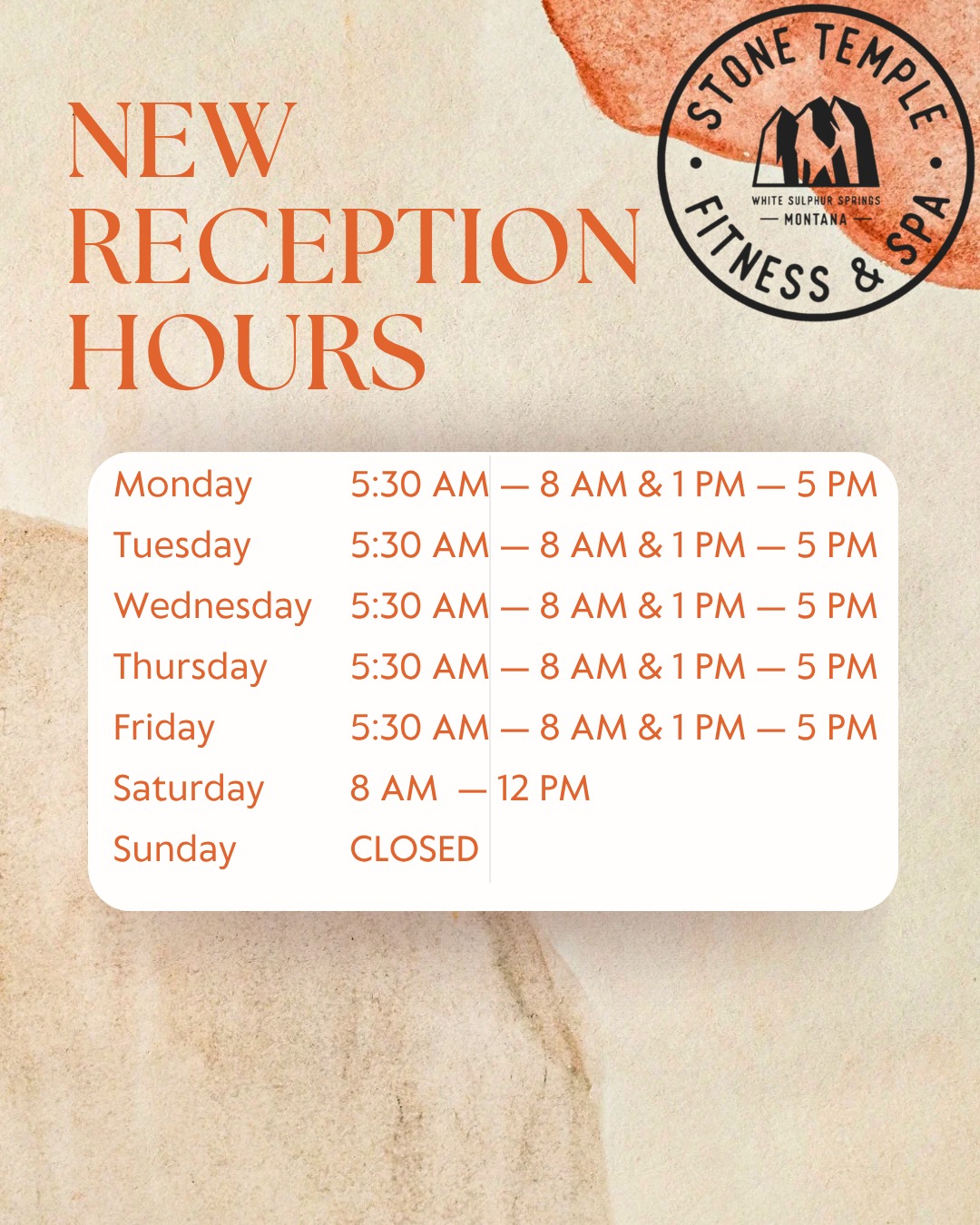 Stone - 📣 Important Reception Hours Update 🕔 With the departure of our ...
